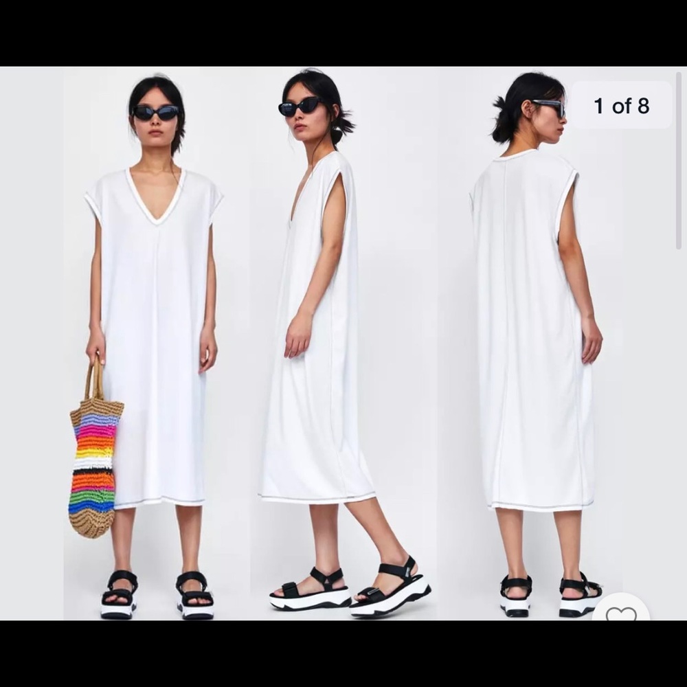ZARA white dress kaftan XL// new